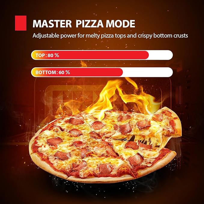 TOSHIBA ChefFry Air Fryer Toaster Oven Combo, 12-in-1 Convection Countertop Oven, 34QT / 32L Large Capacity, 1750W, Master Pizza Modes Design with Exclusive Dual-Temp Tech