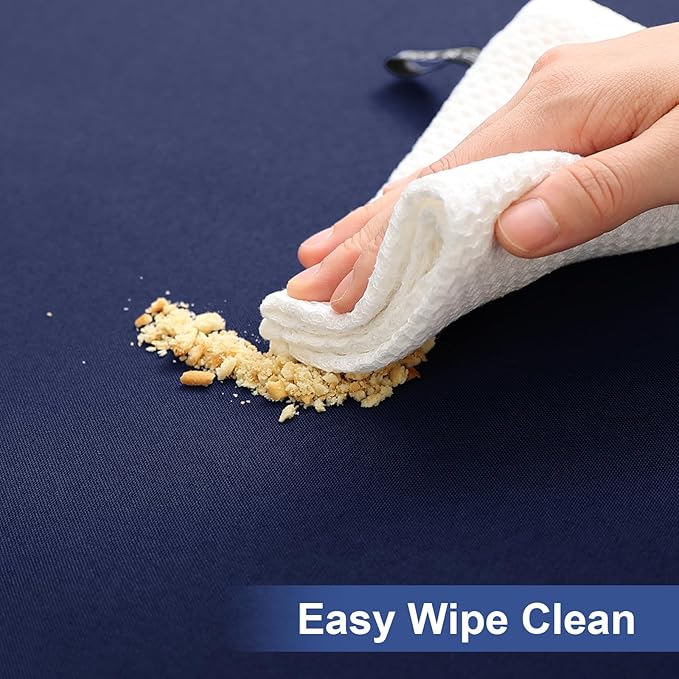 homing Rectangle Table Cloth Cover, Waterproof Polyester Elastic Fitted Tablecloth, Fits for 6 Foot Folding Tables, Washable Table Protector for Picnic, Camping, Outdoor (Navy Blue, 30" x 72")