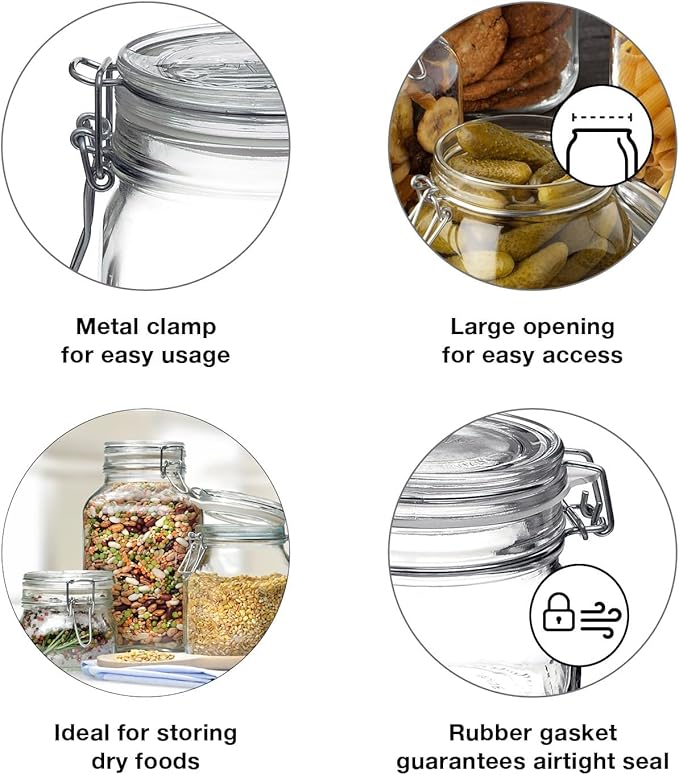 Bormioli Rocco Fido Clear Jar, 169 Oz.