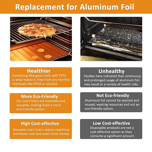 UBeesize Copper Grill Mats Outdoor Grill Set of 6 & 2 Pack Oven Liners 16x24 Inch Non Stick Heavy Duty Mats