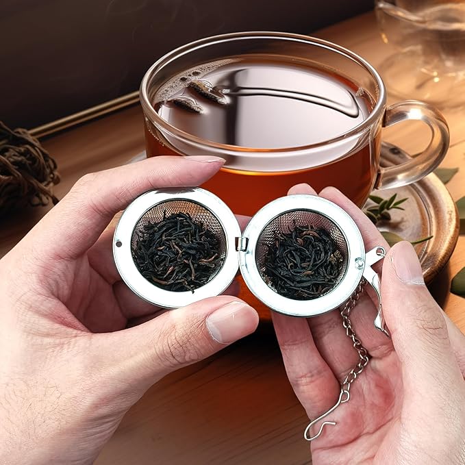 2Pcs Baptism Stainless Steel Mesh Tea Infuser, 2.1inch Tea Ball with Jesus Cross Pendant Christian Gifts,Tea Strainer Tea Diffuser Tea Steeper for Filtering Tea,Tea Infusers for Loose Tea (Cross, 2PC)