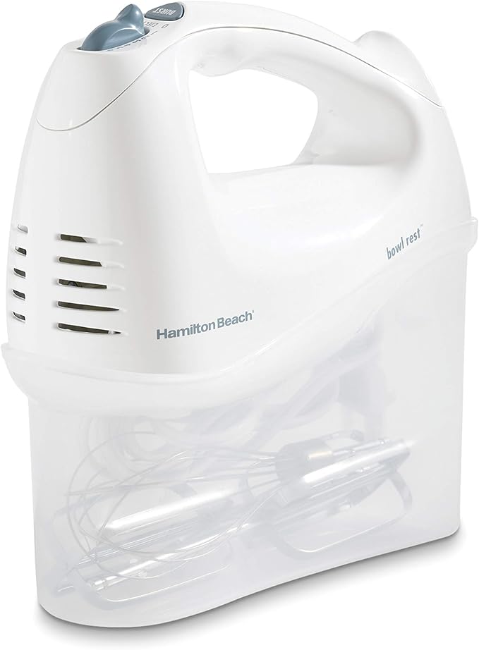 Hamilton Beach 2 Slice Extra Wide Slot Toaster with Bagel & Defrost Settings, Shade Selector (22633) and Hamilton Beach 6-Speed Electric Hand Mixer with Whisk, Traditional Beaters (White)