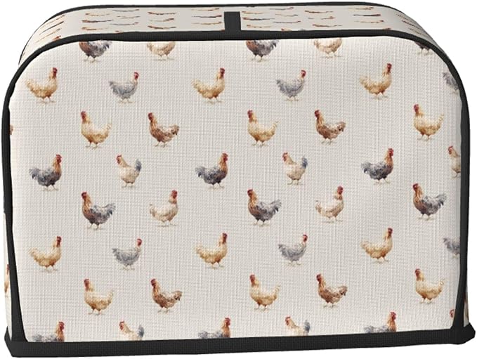 Toaster Cover 2 Slice Chicken Pattern Kitchen Small Appliance Covers with Pockets Dust and Fingerprint Protection