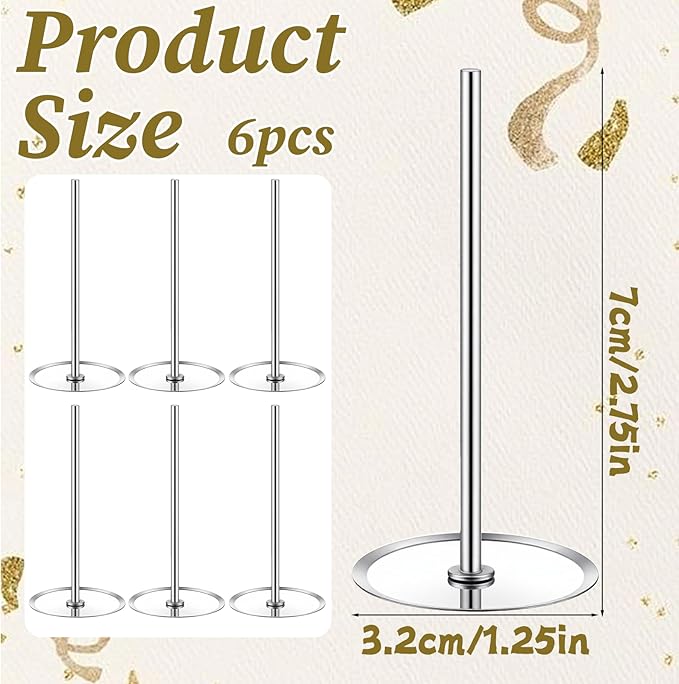 6 Pcs Cake Heating Core for Baking Stainless Steel Heating Rod Cake Strips for Even Baking 2.76 Inch Silver Bakings Nails Cakes Stick Supplies for Decorating Supplies Bake Tools Accessories
