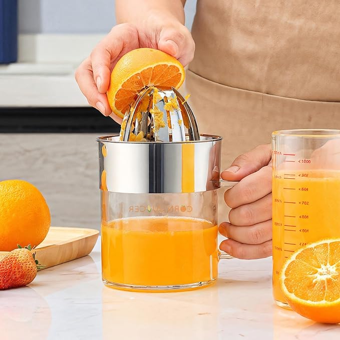 Corn Stripper 2-in-1 Citrus Juicer Hand Orange Juicer Lemon Squeezer Corn Peeler Corn Cob Stripping Tool Corn Cutter & Remover 20oz