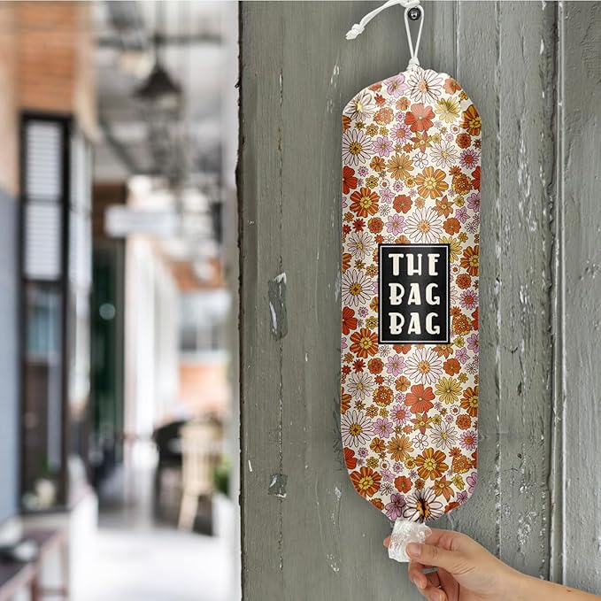 Flower Grocery Bag Organizer - Plastic Bag Holders for Kitchen & Laundry - Home Farmhouse Decor, Gifts for Women & Men