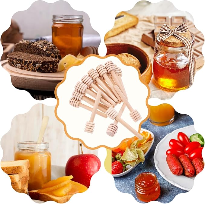 200Pcs Honey Dipper Sticks, 3 Inch Portable Mini Honey Stirrer Stick Honeycomb Dipper for Tea Charcuterie Drizzle Jar Wedding Party Favors