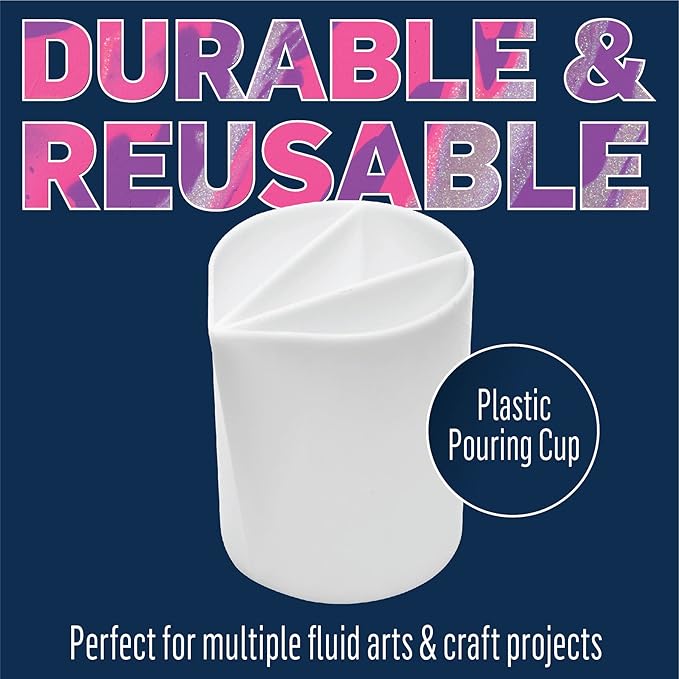 FolkArt Drizzle Pour Cup, 3-Slotted Divided Pour Cup Perfect for Fluid Paint Pouring Arts and Crafts Projects, 50426