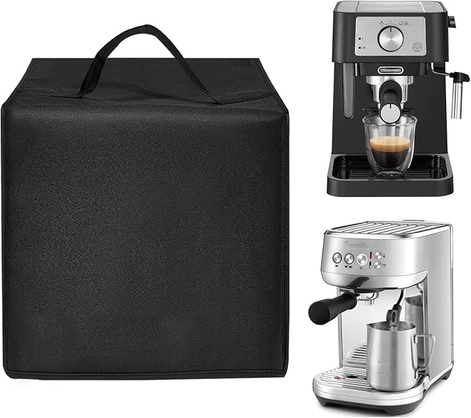Dust Cover for Plus Espresso Machine BES500BSS Stainless Steel Dust Covers for De'Longhi Stilosa Manual Espresso Machine EC260BK Heavy Duty Waterproof Protective Cover Case (Black)