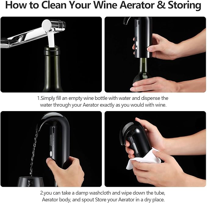 Wine Aerator Electric Wine Decanter – Easy One Touch Red & White Wine Accessories, Ideal for Beginners and Enthusiasts, Spout Pourer, Wine Preserver – Best Valentines Day Gifts for Him (Lucky red)