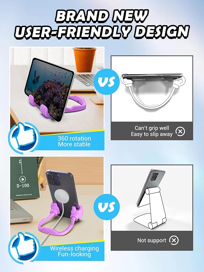 Stocking Stuffers for Teens Girls Adults Cell Phone Stand: Upgrade Adjustable Thumbs Up Lazy Phone Holder for Desk Cool Gadgets Fun Birthday Gifts Ideas for Kids Teenager Women Gifts for Christmas