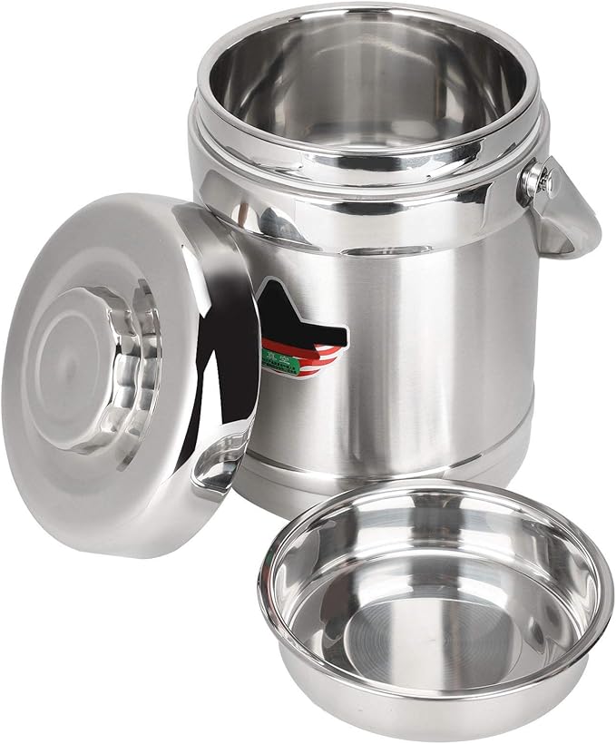 Vacuum-Insulated Food Jar, 1.8L Straight Shape Double-Wall Vacuum Insulated Lunch Box, Stainless Steel Hot Food Container and Lunch Container Bento Box for Food Flask Wide Mouth, Silver
