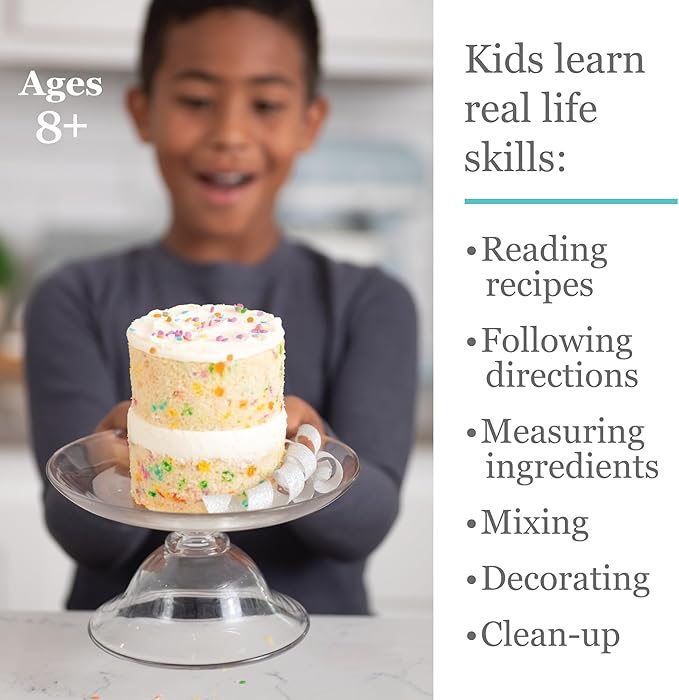 MindWare Playful Chef: Kids Cake Decorating Kit - Includes Pans, Reusable Pastry Bags, Stencils, Recipes amd More