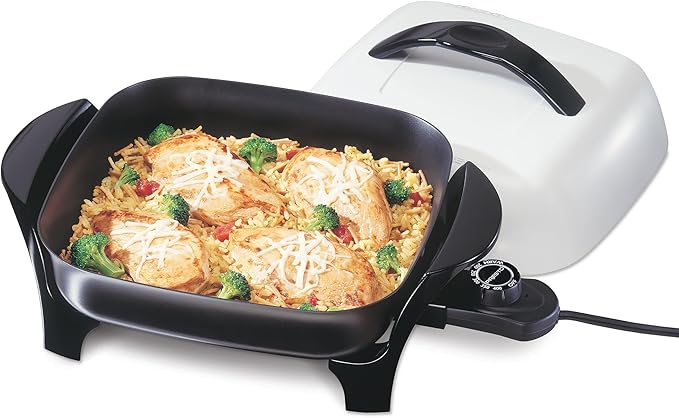 Presto 06620 11-Inch Electric Skillet,Black/White