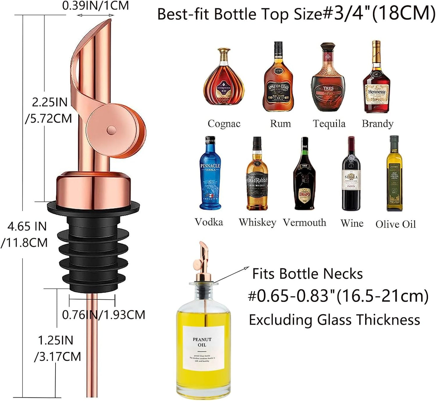 Pafuen Auto Liquor Pour Spout (6, Rose gold)