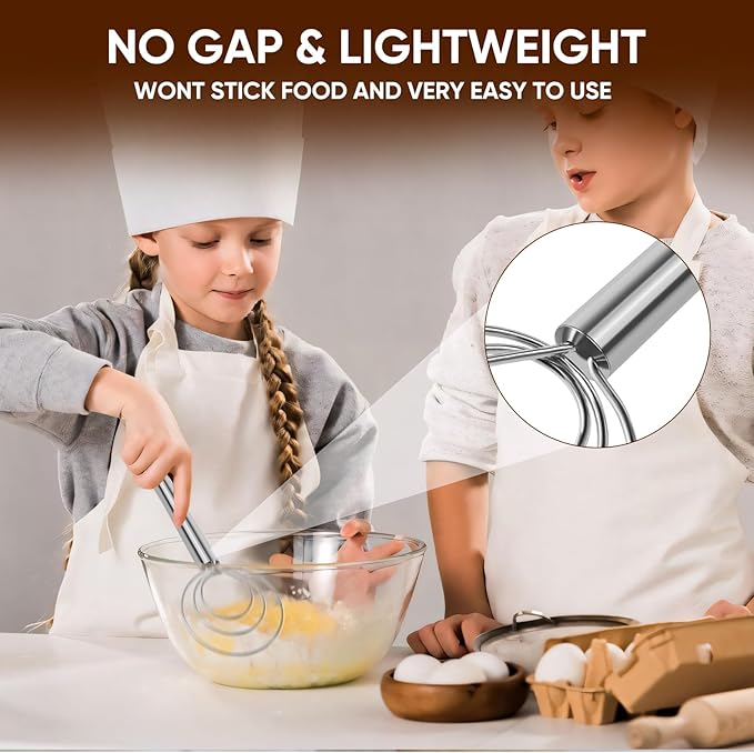 Maxjoy Danish Dough Whisk Stainless Steel Hook Dutch Style Bread Mixer for Sourdough Making Tool