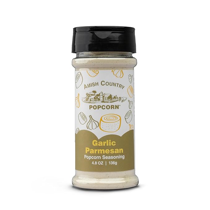 Amish Country Popcorn | Garlic Parmesan Seasoning - 4.8 oz | Old Fashioned, Non-GMO