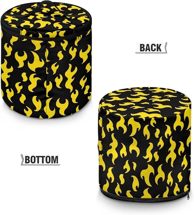 Electric Pressure Cooker Storage Bag Smooth Flat Surface Electric Pressure Cooker Insulation Handbag Home Decorations, Yellow Flame Print