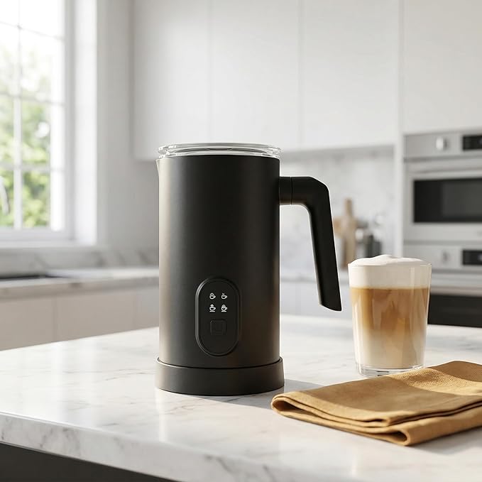 Electric Milk Frother and Steamer, 350ml 4 Modes Hot & Cold Foam Maker, 304 Stainless Steel Automatic Milk Warmer for Coffee Latte Cappuccino Macchiato, Auto Shut-Off Milk Heater for Home Kitchen