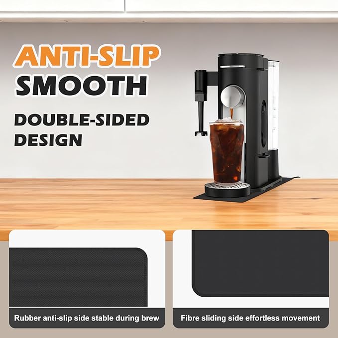 Sliding Pad for Ninja Single Serve Coffee Maker PB051 and PB041, Anti Slip Base Sliding Mat for Fast Moving, with Hanging Strap, Accessories Fit for Ninja Coffee Machine PB051/PB041, Black