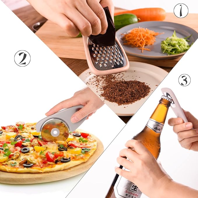 Kitchen Gadgets Set 6 Pieces, Space Saving Cooking Tools for Small Space Stackable Kitchen Accessories for Camping Glamping Travel Trailer Motorhome, Essential Portable Gadgets Gifts for RV Owners