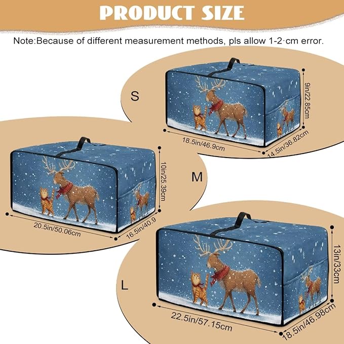 Air Fryer Toaster Oven Dust Cover Countertop Microwave Dust Cover Protector, Compatible with Convection Oven, S, 14.5 x 18.5 x 9 Inches, Reindeer Cat Christmas Decor