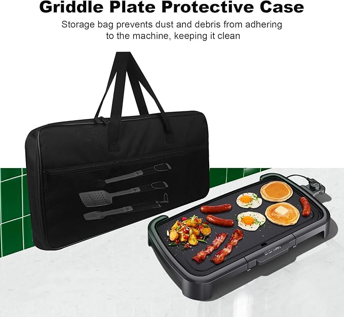 Pancake Griddle Travel Bag Electric Griddle Carrying Case Heat-resistant Waterproof Oxford Storage Bag for Electric Griddle 14648/for Chefman 20 Inch Grill/for Presto 07061 22-inch Griddle Plate