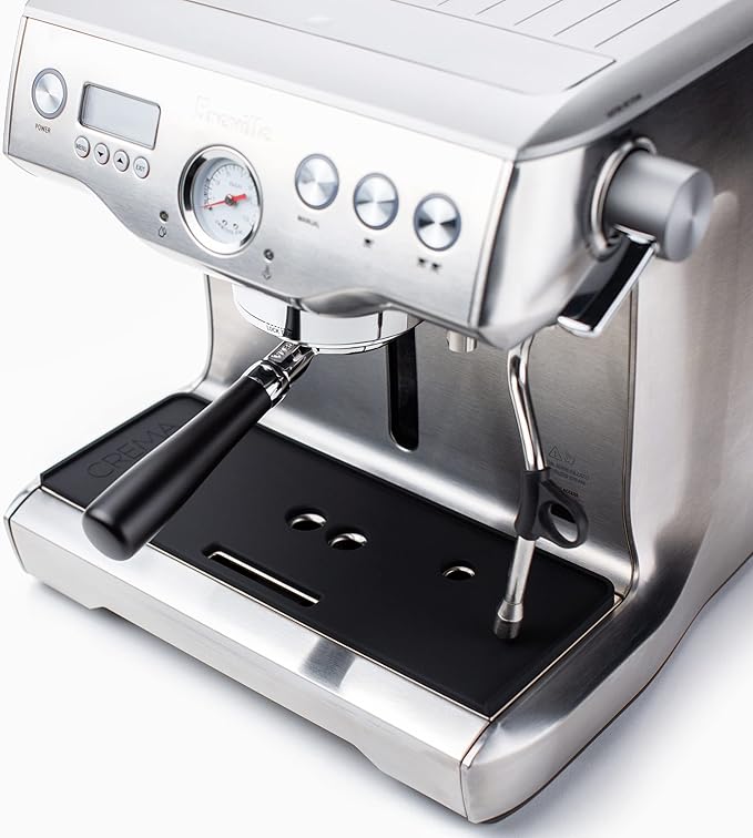 CREMA Coffee Products 58mm Bottomless Naked Portafilter | Compatible with 58mm Breville Machines | Includes Double Shot Filter Basket | Matte Black