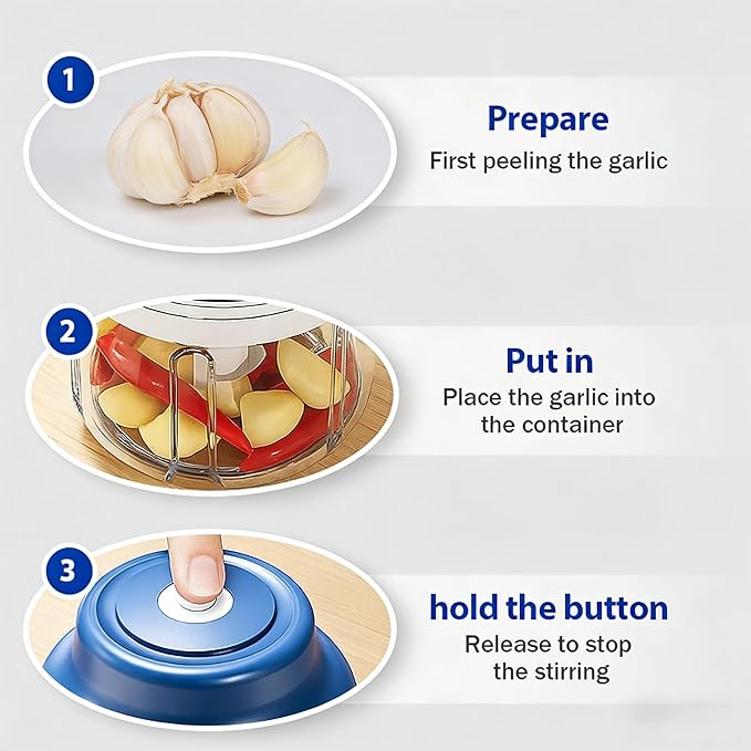 2026 Upgraded Electric Mini Garlic Chopper - Portable USB Rechargeable Food Processor, Cordless Small Vegetable Mincer & Grinder for Garlic, Onion, Ginger, Chili (Purple)