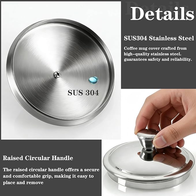 2.7Inch Stainless Steel Universal Drink Covers, Gooseneck Kettle Lid, Mini Lid for Tea Cups, Drink Cover, Coffee Mugs, Tea Cups, Beers