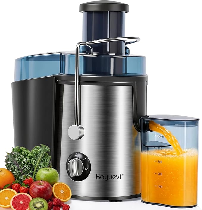 Juicer Machine, 800WCentrifugal Juicer for Whole Fruits and Vegetables,3 Inch Wide Feed Chute, Easy to Clean, Silver