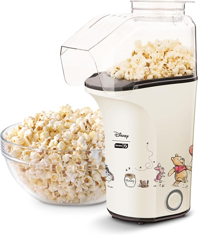 Disney Dash Fresh Pop Popcorn Maker - Oil-Free, Air Popcorn Popper - With Measuring Cup & Recipe Guide - Perfect for Movie Nights - 16 Cups, Winnie the Pooh