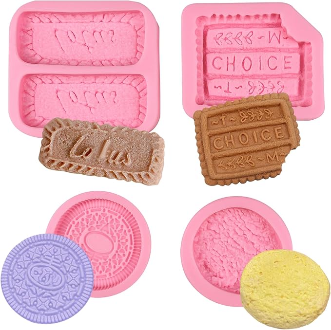 Biscuit Silicone Molds Cookies Chocolate Candy Fondant Molds Can Be Used for Cake Decorating Cupcake Toppers Cookies Butter Floral Paste Dough Plaster Resin Clay