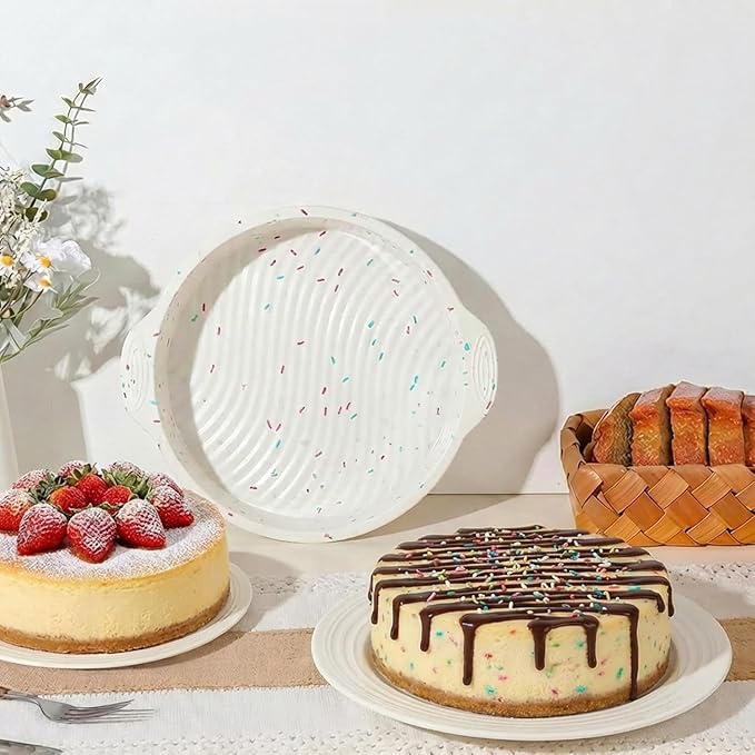 23 PCS Silicone Baking Set, Nonstick Pans Sets with Round Cake Pans, Muffin Pan, Baking Cups and Spoons for Making Bread, Cupcakes and Desserts (White)