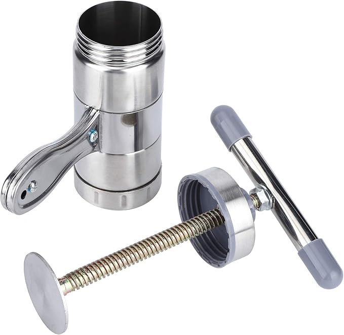 Manual Honey Press Extractor Stainless Steel Beeswax Presser for Beekeeping 650ML Suitable for Beekeepers Easy to Carry Portable Honey Extractor Equipment Including Filter Screen Honey Bottle Spoon