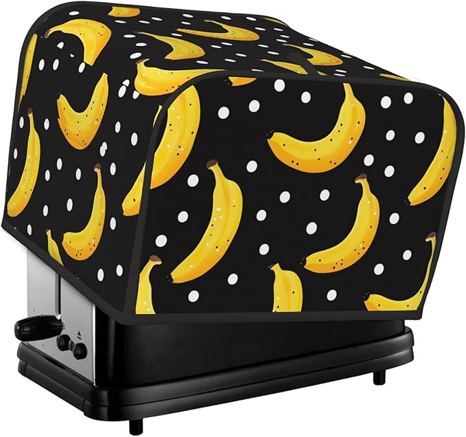 Cute Bananas Covers for Toasters 4 Slice,Cute Funny Bread Machine Cover with Handle,Washable Stain Resistant Kitchen Small Appliance Cover Dining Decor
