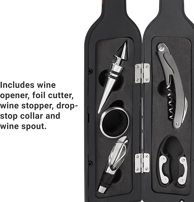 Let's Make Memories Personalized Photo 5-Piece Wine Tool Set - Wine Bottle Opener - Pink