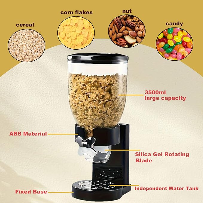 SOONHUA Cereal Dispenser for Countertop, 6L Large Capacity Cereal Container Storage, 67.6oz/2L Canisters Dry Food Dispenser for Nuts, Grain, Oatmeal, Candies, Snacks Home Office Restaurant Decor