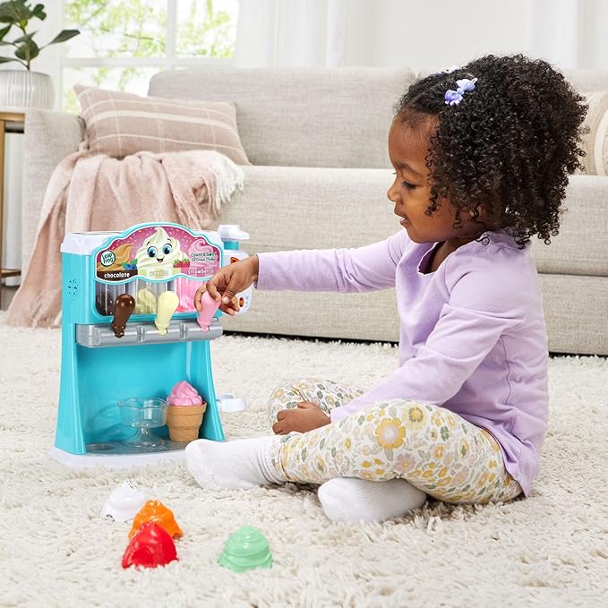 LeapFrog Count and Swirl Ice Cream Maker Playset for Kids Ages 2 Years and up, Blue