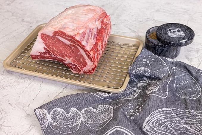 Certified Angus Beef Roasting Pan with Wire Rack – Heavy-Duty Non-Stick Perfect for Reverse Searing