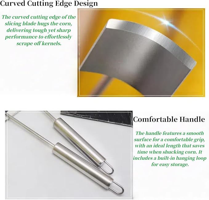 3PCS Corn Peeler Stainless Steel Corn Peeler,Stripper Tool and Corn Holder Set 2025 Corn Planer Cutter Thresher Scraper,Peel Corn Cob Separator Quick，Kitchen Gadgets