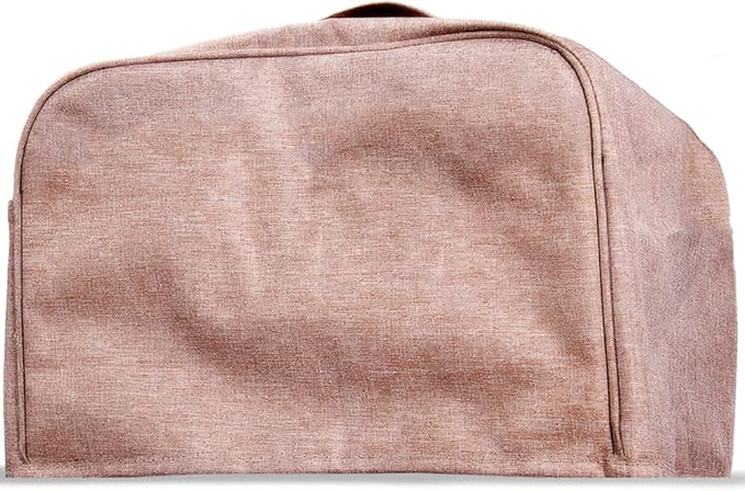 FLR Large 4 Slice Toaster Cover with Pockets, Can Hold Toaster Tongs and Knife, Dust-proof & Oil Proof, Fit Most Large Toasters. (Rice Coffee, 16' x 7.5' x 8')