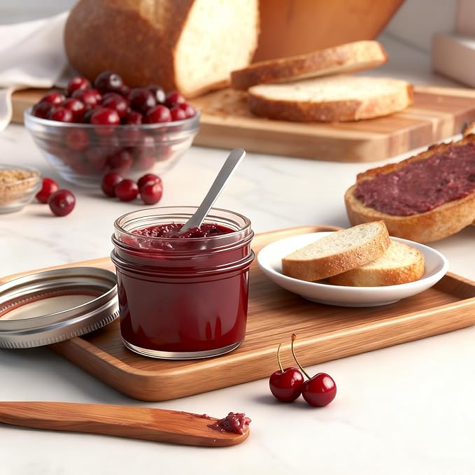 ComSaf Small Regular Mouth Mason Jars Bulk 4oz 24PCS Mini Mason Containers, Small Canning Jars, 4 oz Glass Jar with Lids for Mustards, Dipping Sauces, Jelly, DIY Candle Decor, Wedding Shower Favors