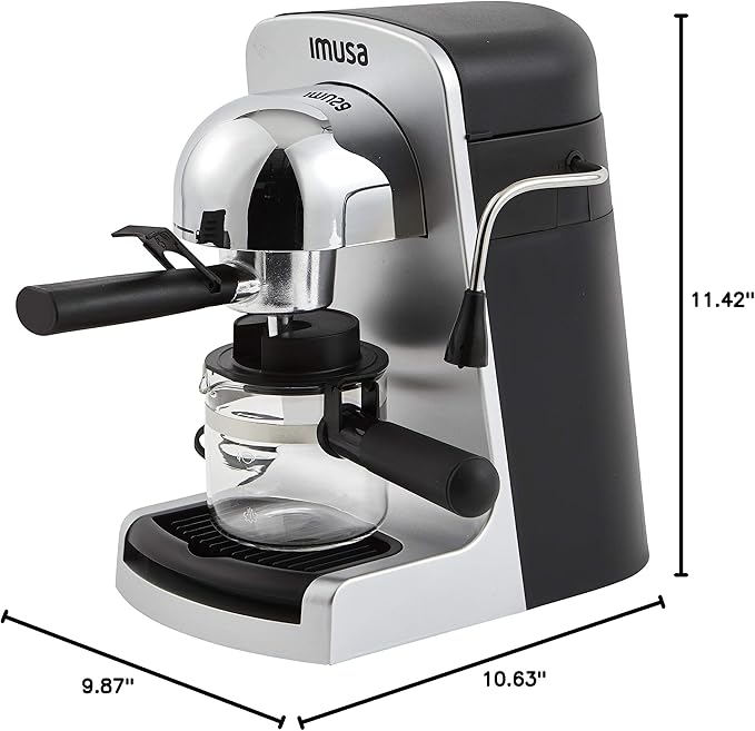 IMUSA 4cup Electric Bistro Espresso Cappuccino Maker, Silver