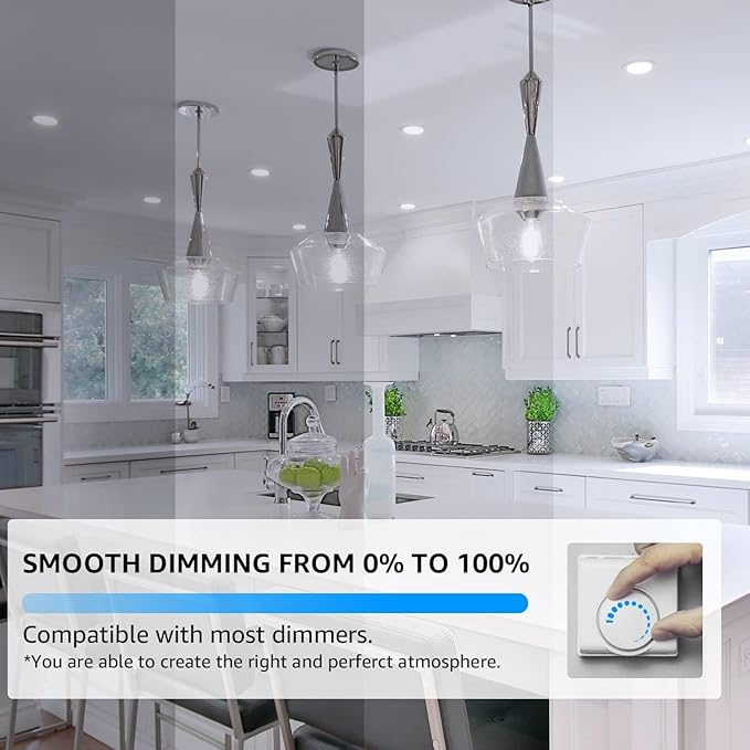 16 Pack ST19 Dimmable LED Edison Bulb, 5.5W (60W Equivalent) 500LM, CRI 95+, 4000K Cool White, E26 Medium Base, Vintage Filament, Clear Glass, Standard Type A Lamp for Kitchen, Bathroom, Bedroom