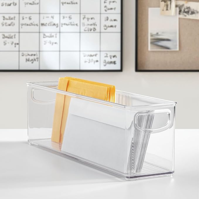 iDesign Recycled Plastic Stackable Storage Bin - Perfect to Hold Breast Milk Bags - Clear