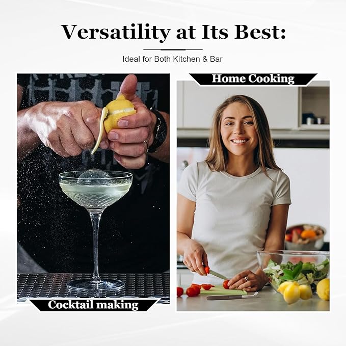 Lemon Zester and Channel Knife - Wooden Handle, Bar Accessories for Bartenders, Versatile Tool and Peeler for Cocktails