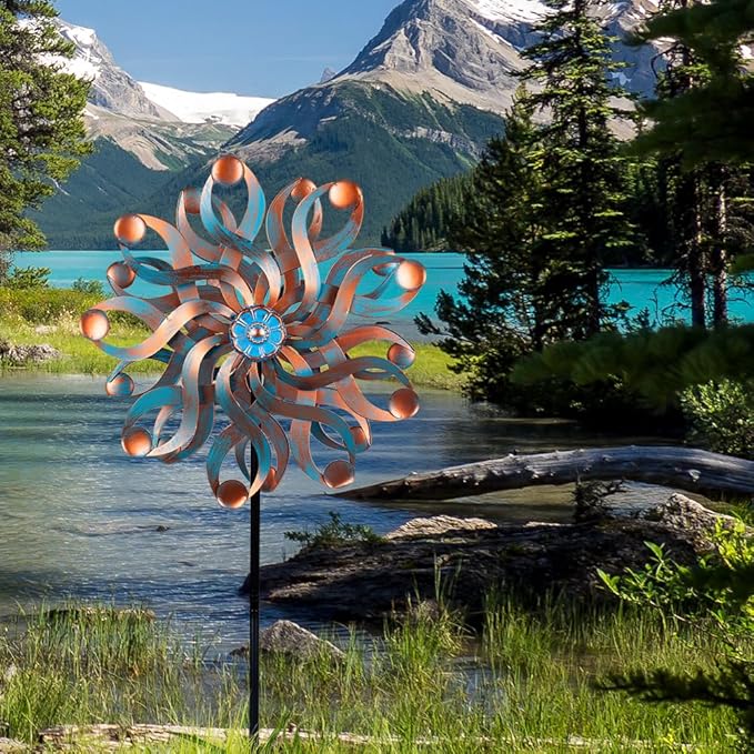 DREAMSOUL 22" Large Wind Spinners Outdoor, Outdoor Metal Kinetic Wind Spinners for Yard and Garden