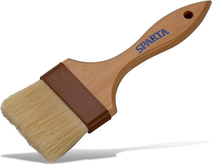 SPARTA Chef Series Basting Brush, Flat Boar Bristle Pastry Brush for Cooking and Baking, 3" Wide, 12 Count