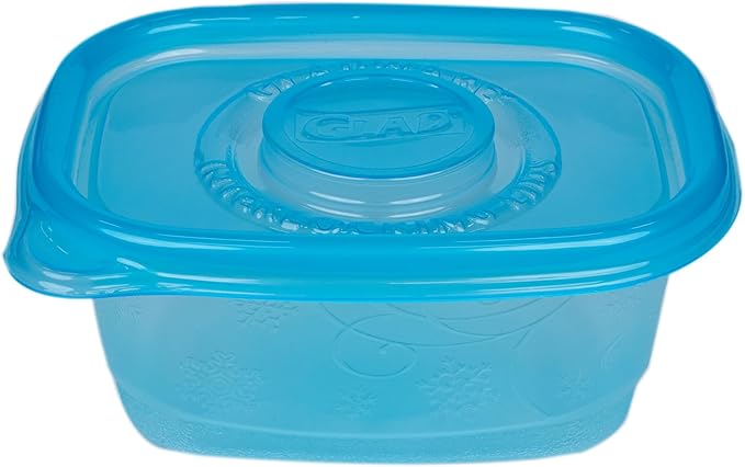 Glad GladWare FreezerWare Food Storage Containers with Lids, Small Rectangle BPA Free Plastic for Freezing Soups and Meal Prep, Crack Resistant, Microwave Dishwasher Safe, 24 Oz, 4 Count - 6 Pack
